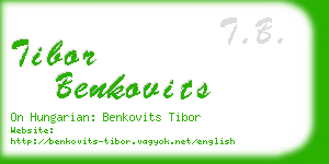 tibor benkovits business card